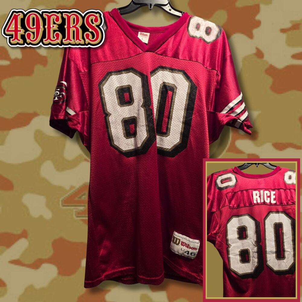 Vintage 90s Wilson Jerry Rice San Francisco 49ers Jersey - L / 46
